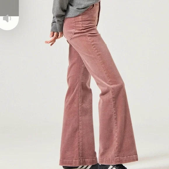 ROLLA'S Dusty Pink Corduroy Flare Jeans - Picture 3 of 11